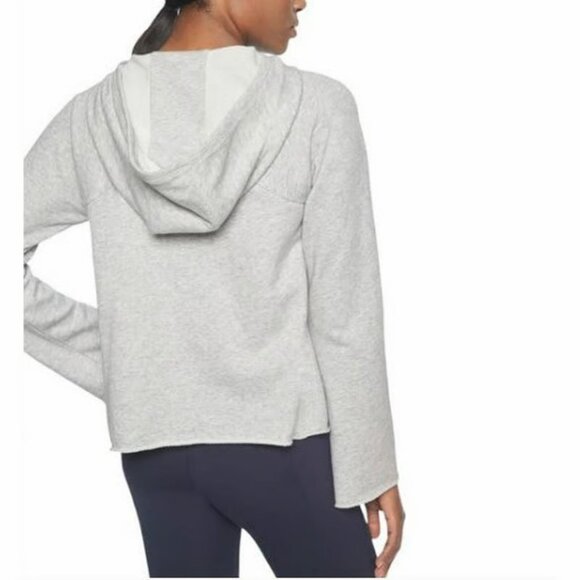 Athleta Swing French Terry Pullover Sweatshirt Hoodie, Light Gray, Large - Picture 3 of 10